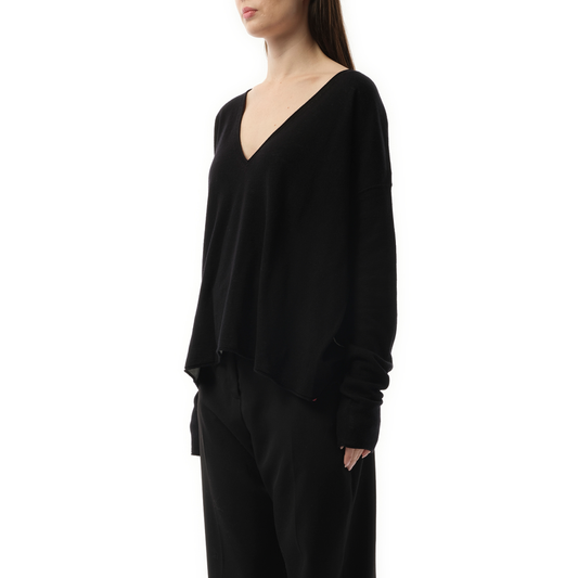 Double-sided V Neckline Sweater in Black