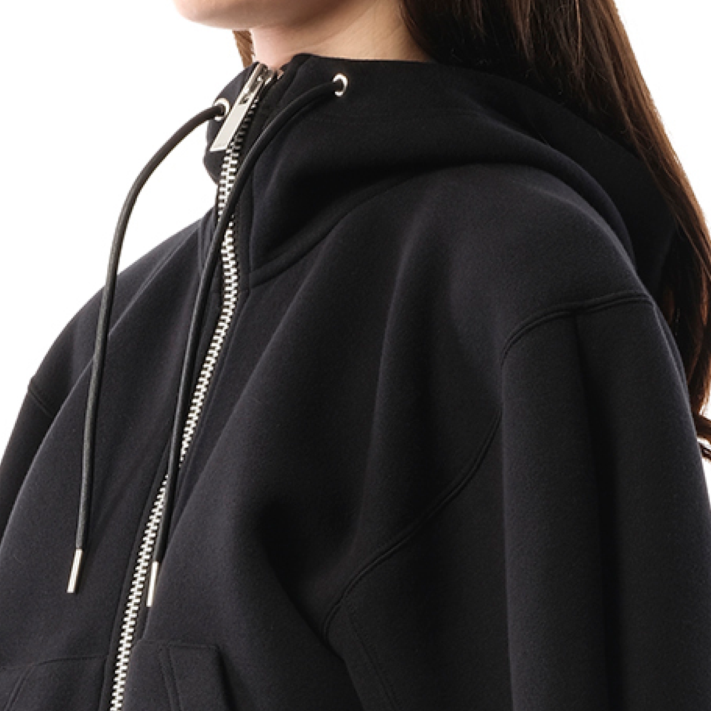 Sponge Sweat Zip-Up Hoodie in Black