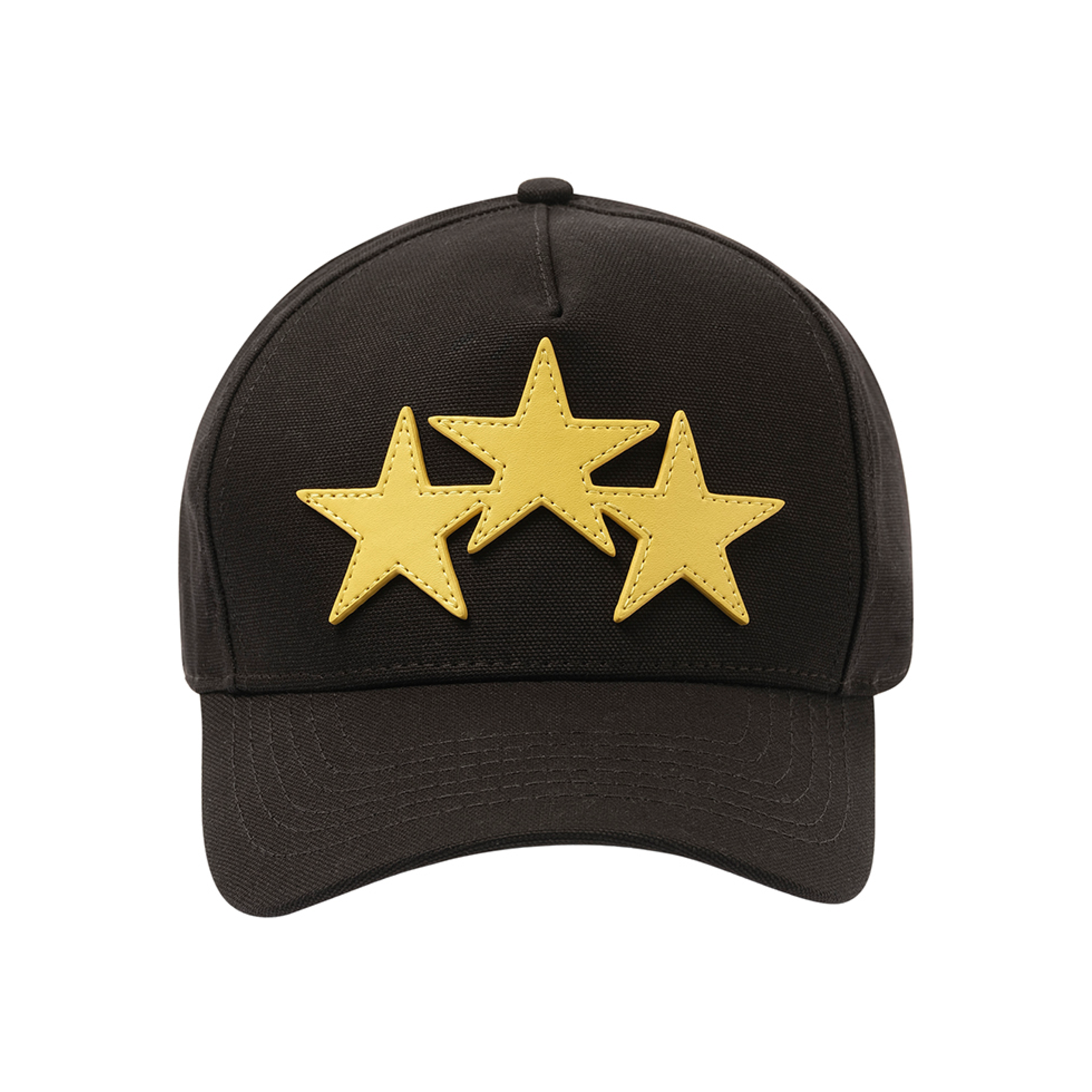 3 Star Canvas Hat in Black/Champagne