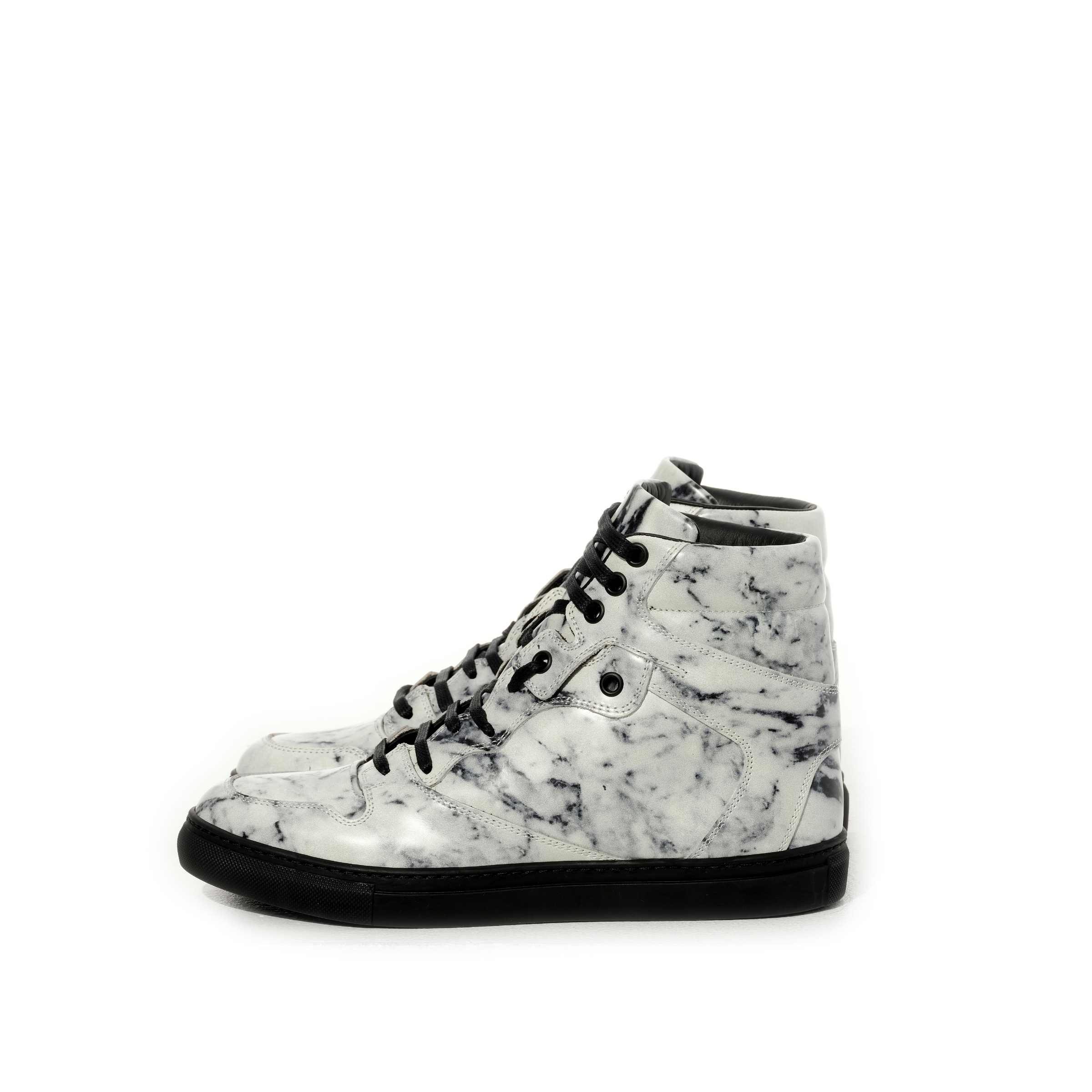 Sneaker Pelle in White/Black