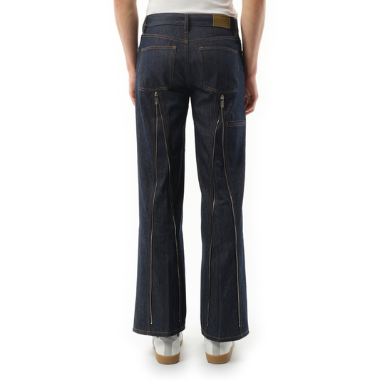 Zip Carpenter Jeans in Raw Indigo