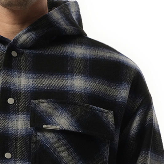 Hooded Overshirt in Midnight Navy