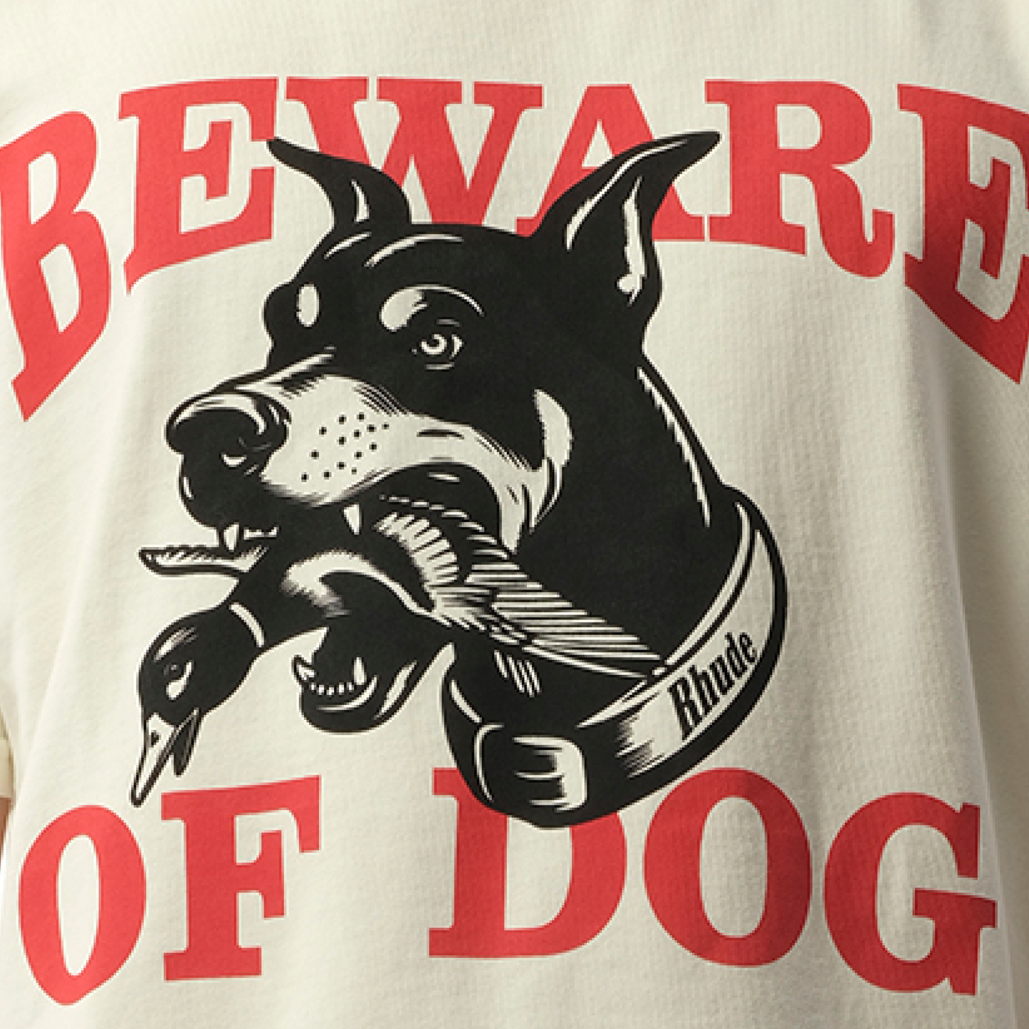 Warning Logo T-Shirt in Vintage White