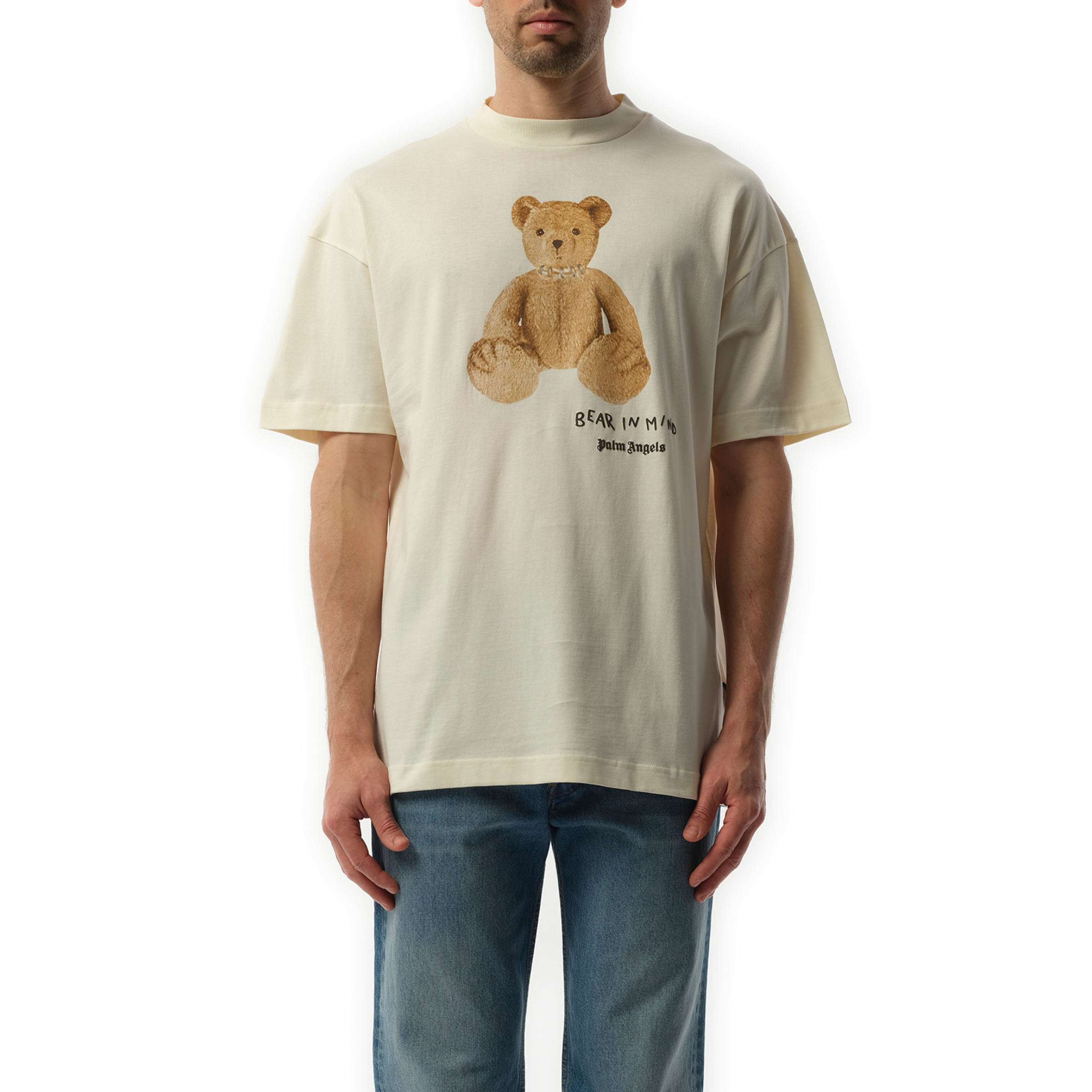 Bear in Mind Regular T-Shirt in Off White/Brown