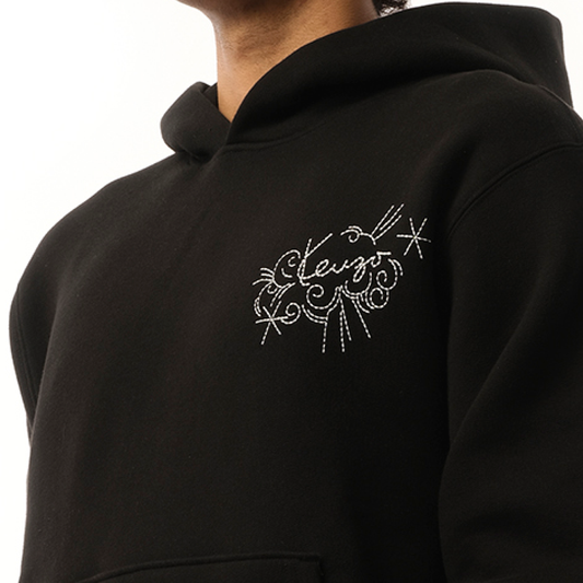 Gots Star Tiger Embroidered Hoodie in Black