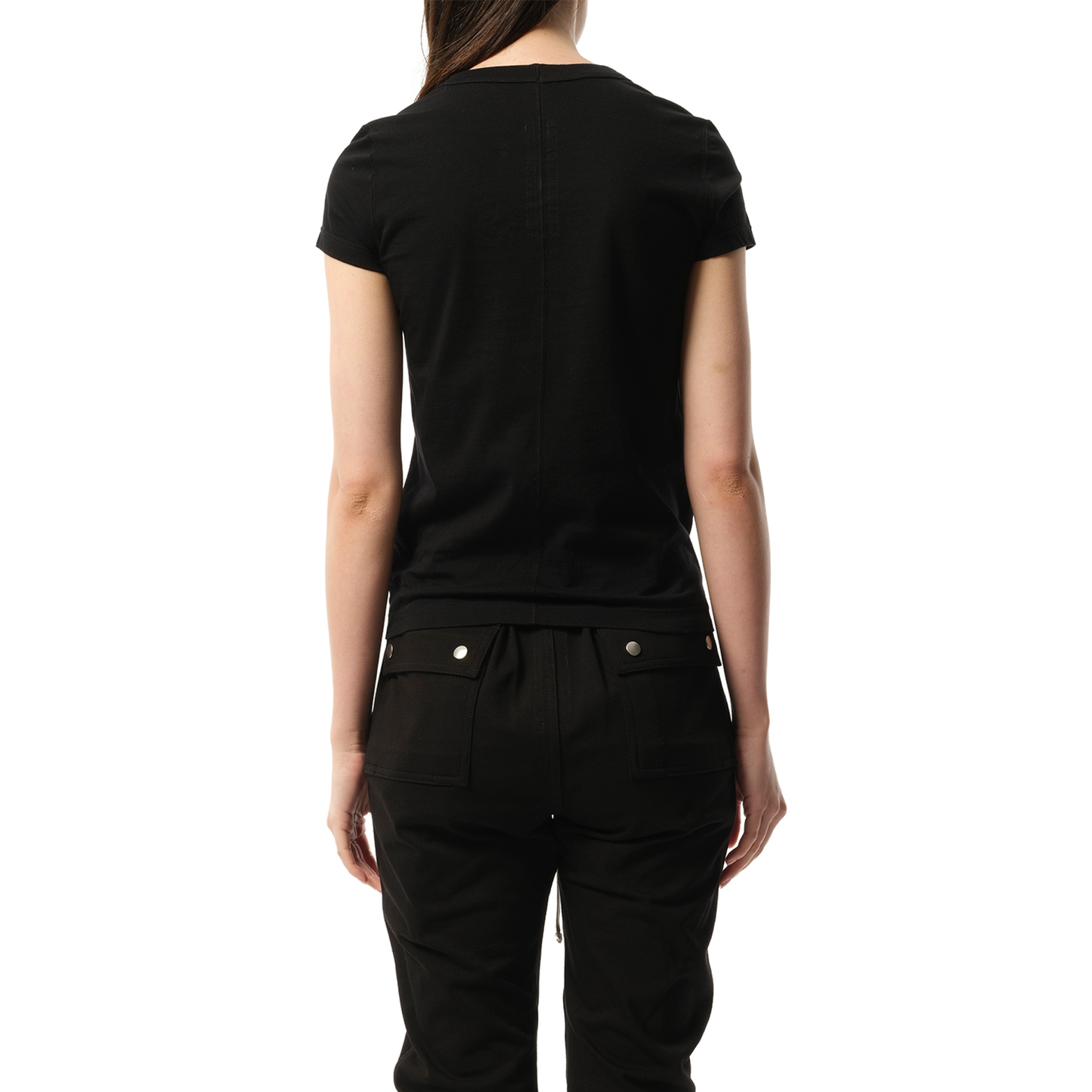 Cotton Jersey Cropped Level T-Shirt in Black