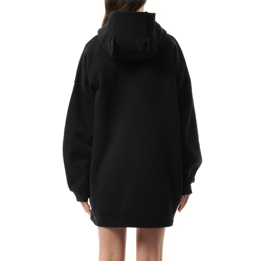 Horn Hooded Dress in Black