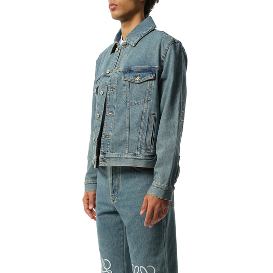 Anagram Denim Jacket in Mid Blue