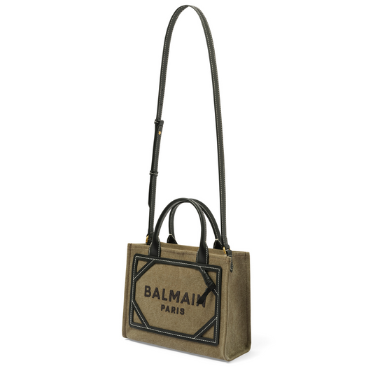 B-Army Small Canvas Shopper Bag in Khaki/Black