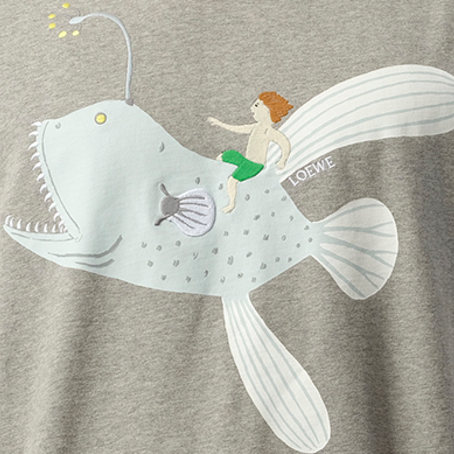 Suna Fujita Anglerfish T-Shirt in Grey Melange