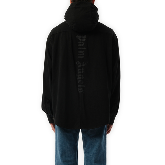 GD Classic Logo Hooded Overshirt in Black/Black