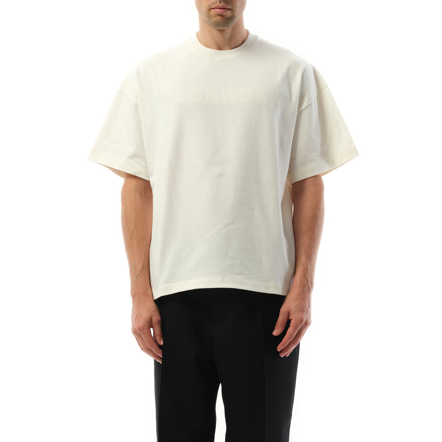 Tonal Jil Sander Logo T-Shirt in Porcelain