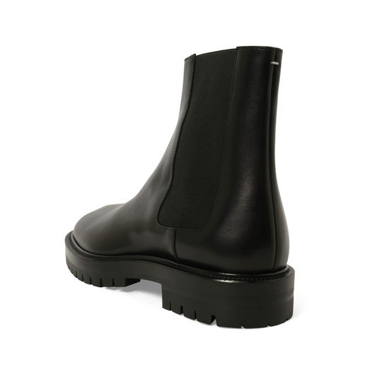 Calfskin Tabi County Chelsea Boots in Black