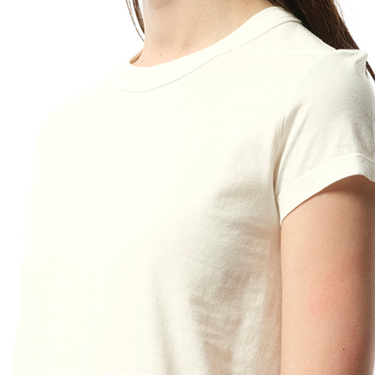 Cotton Jersey Cropped Level T-Shirt in Milk