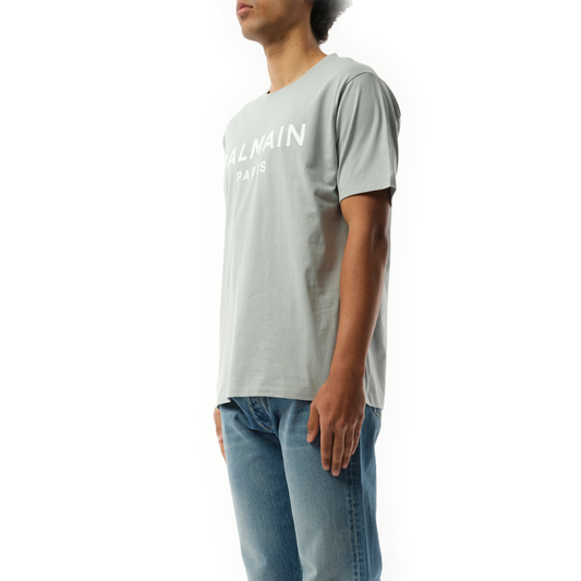 Balmain Print T-Shirt in Grey/White