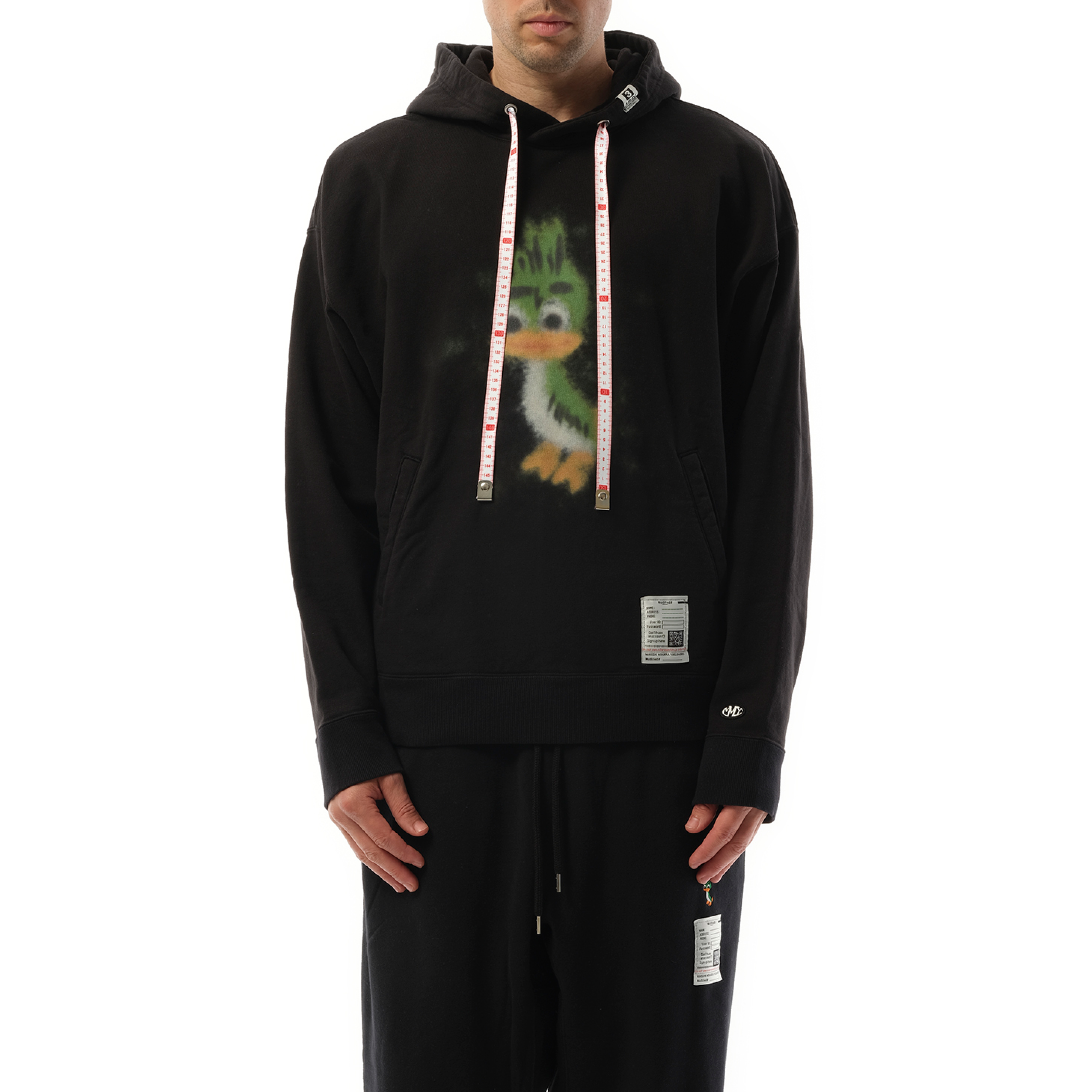 Leon Printed Hoodie in Black