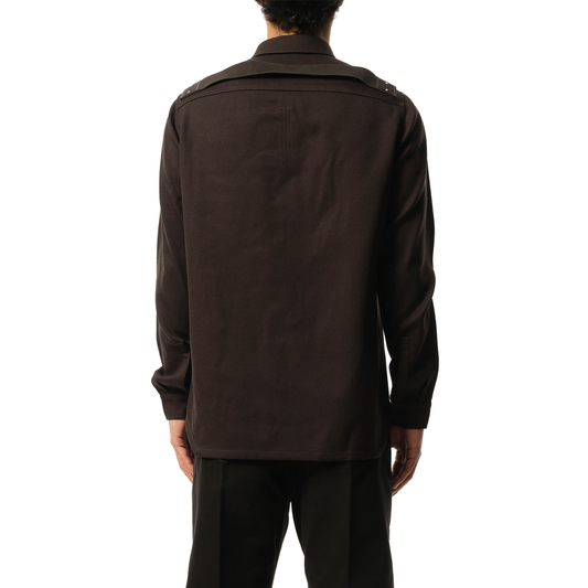 Wool Drill Outer Shirt in Dark Dust