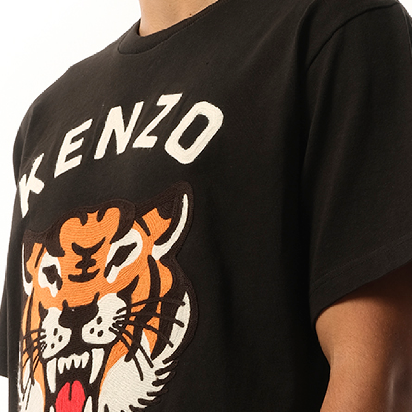 Lucky Tiger Oversize Heavy T-Shirt in Black