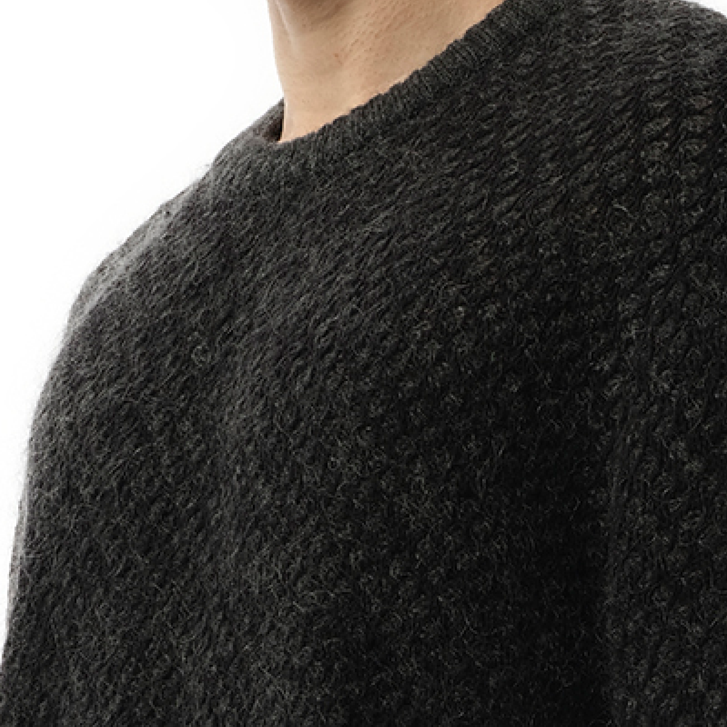 Wool Mohair Mix Sweater in Grey