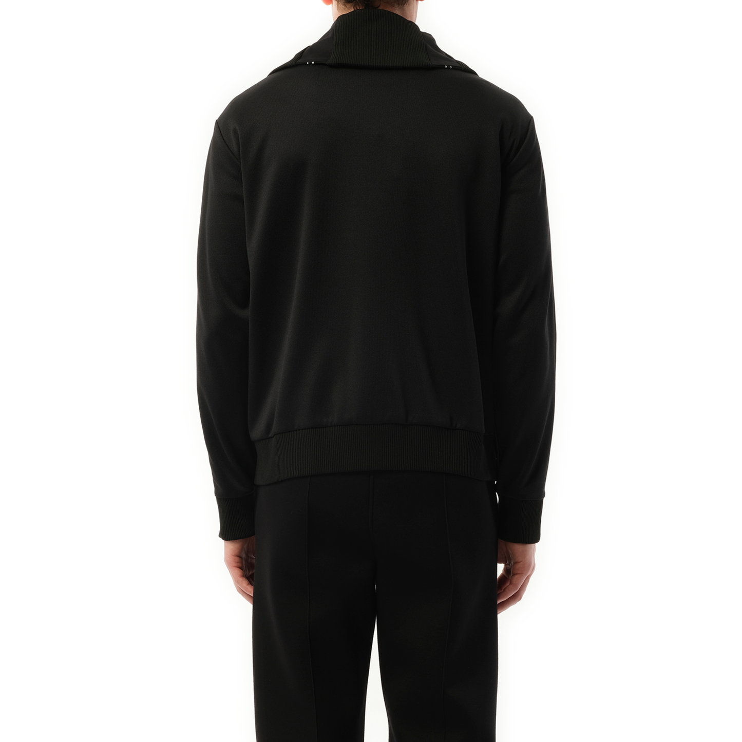 High Neck Lea Blouson in Black