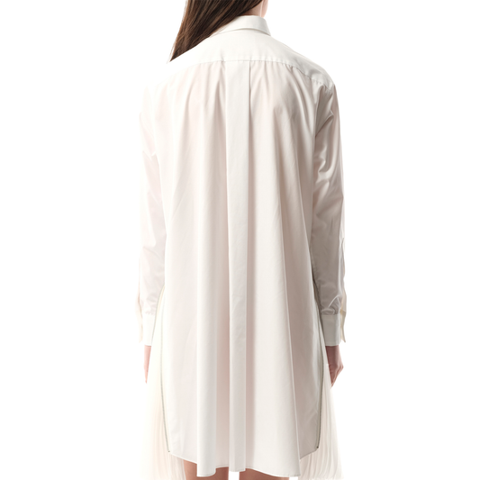 Cotton Poplin Dress in Off White