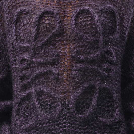 Relaxed Fit Anagram Sweater in Black/Purple