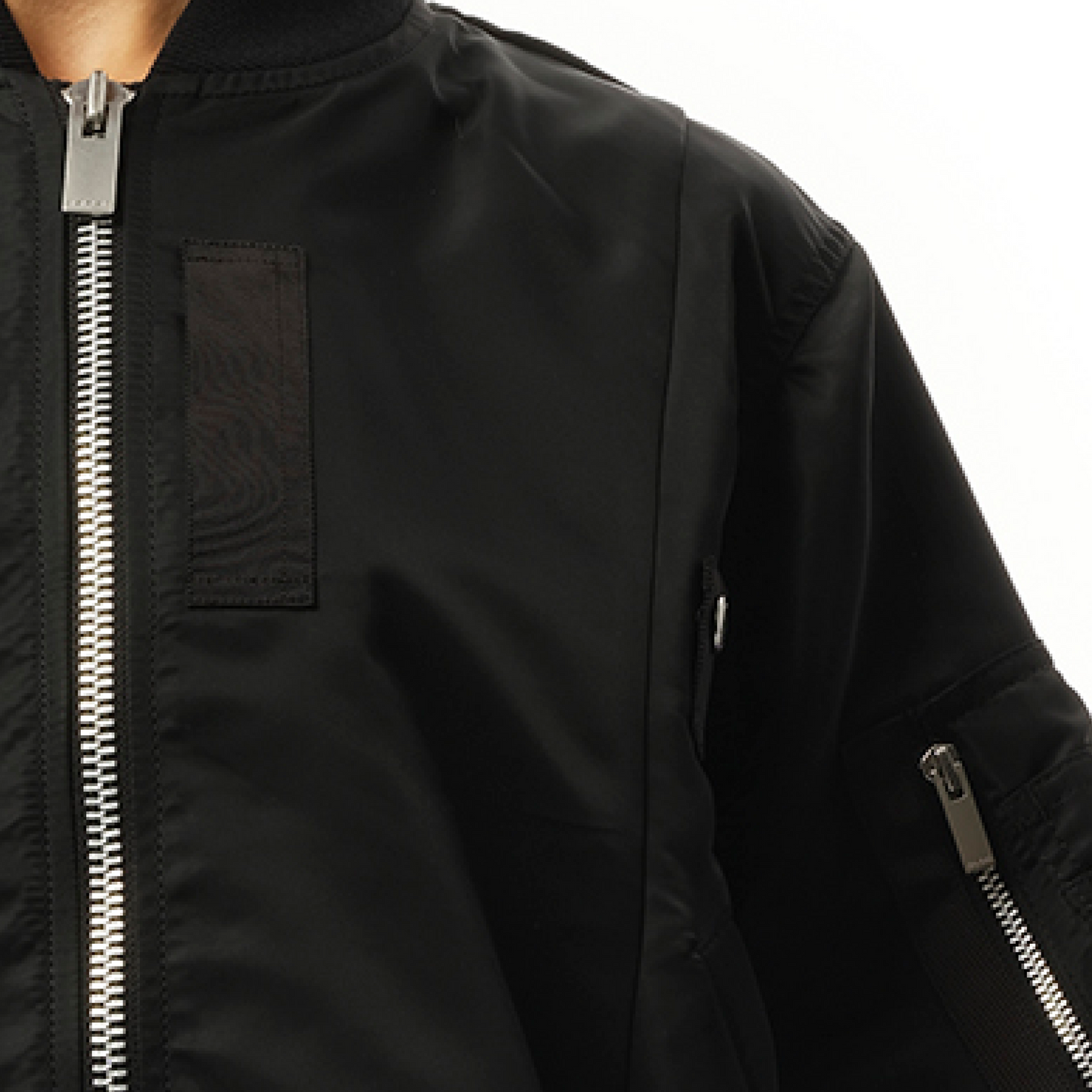 Nylon Twill Zip Blouson in Black