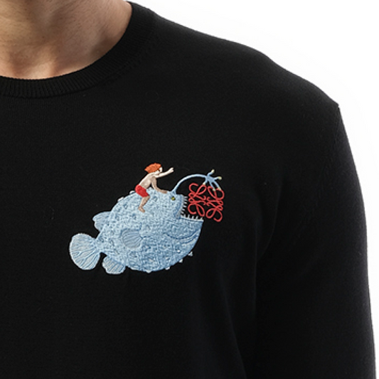 Suna Fujita Anglerfish Sweater in Black