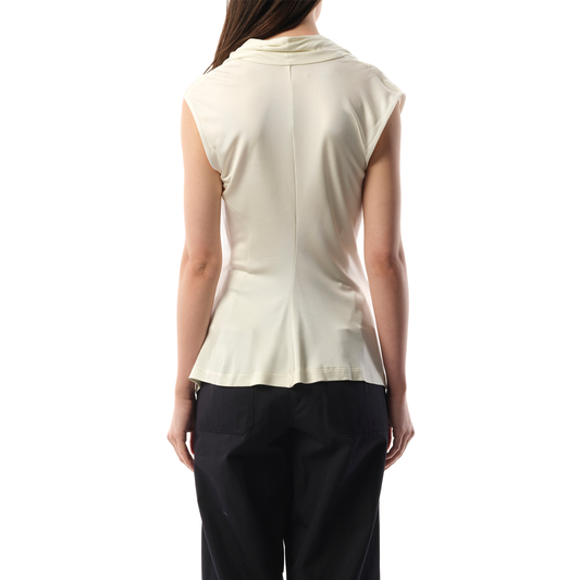 Sleeveless U Neck Top in Cream