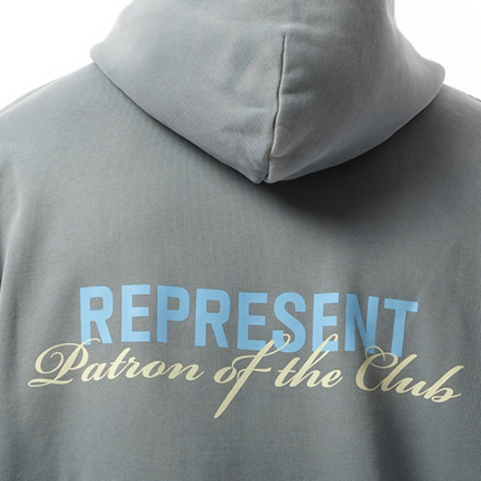 Patron of The Club Hoodie in Washed Grey