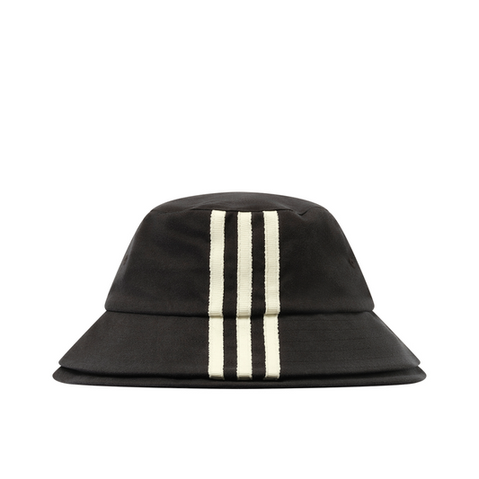 Y-3 Stripe Fold Bucket Hat in Black