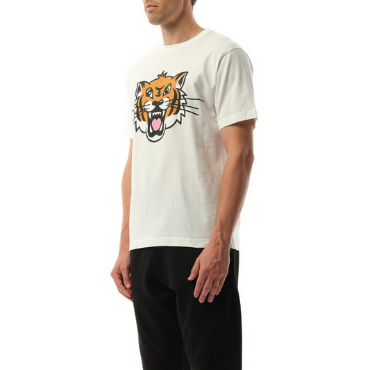 Kenzo Happy Tiger Classic T-Shirt in Off White