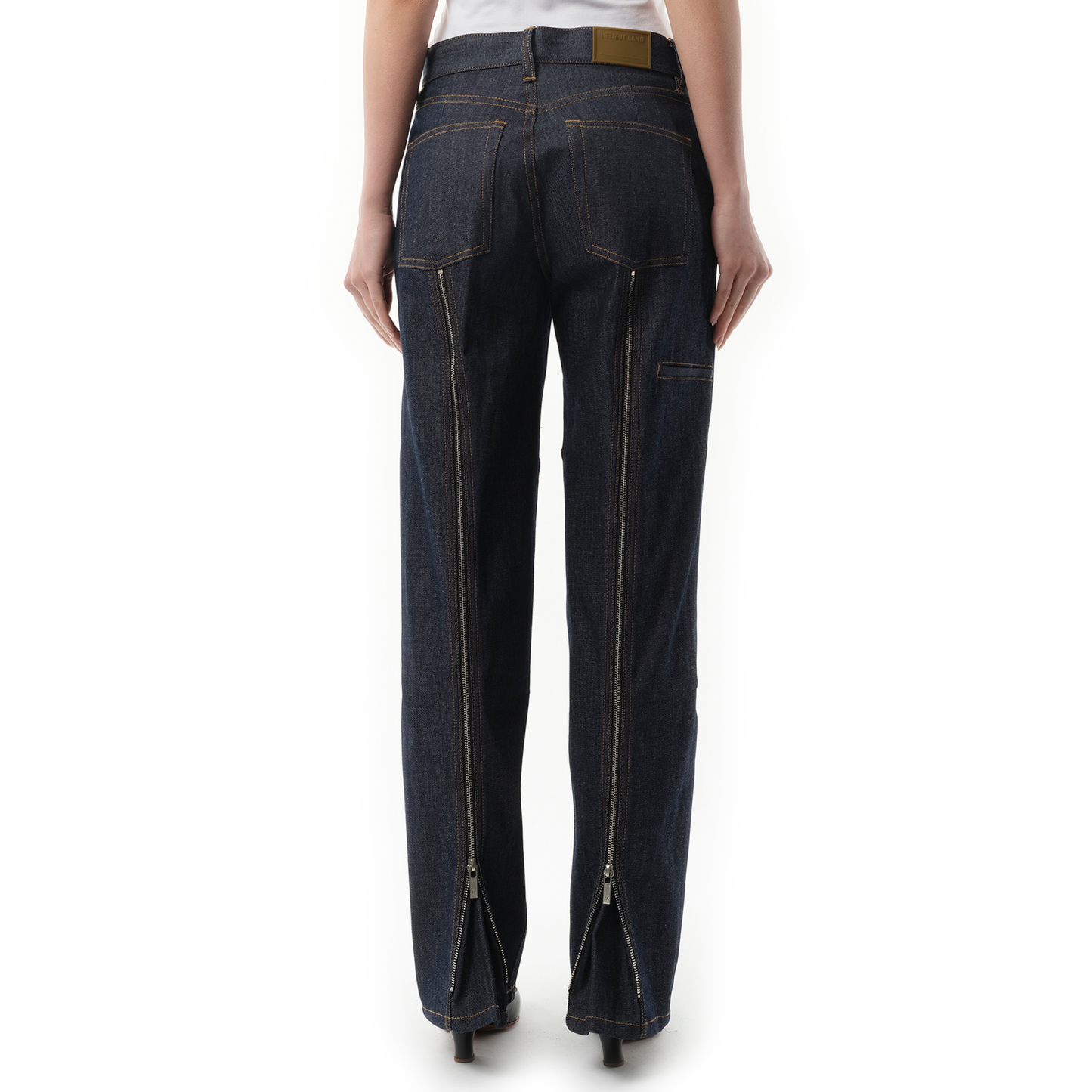 Women Zip Carpenter Jeans in Raw Indigo