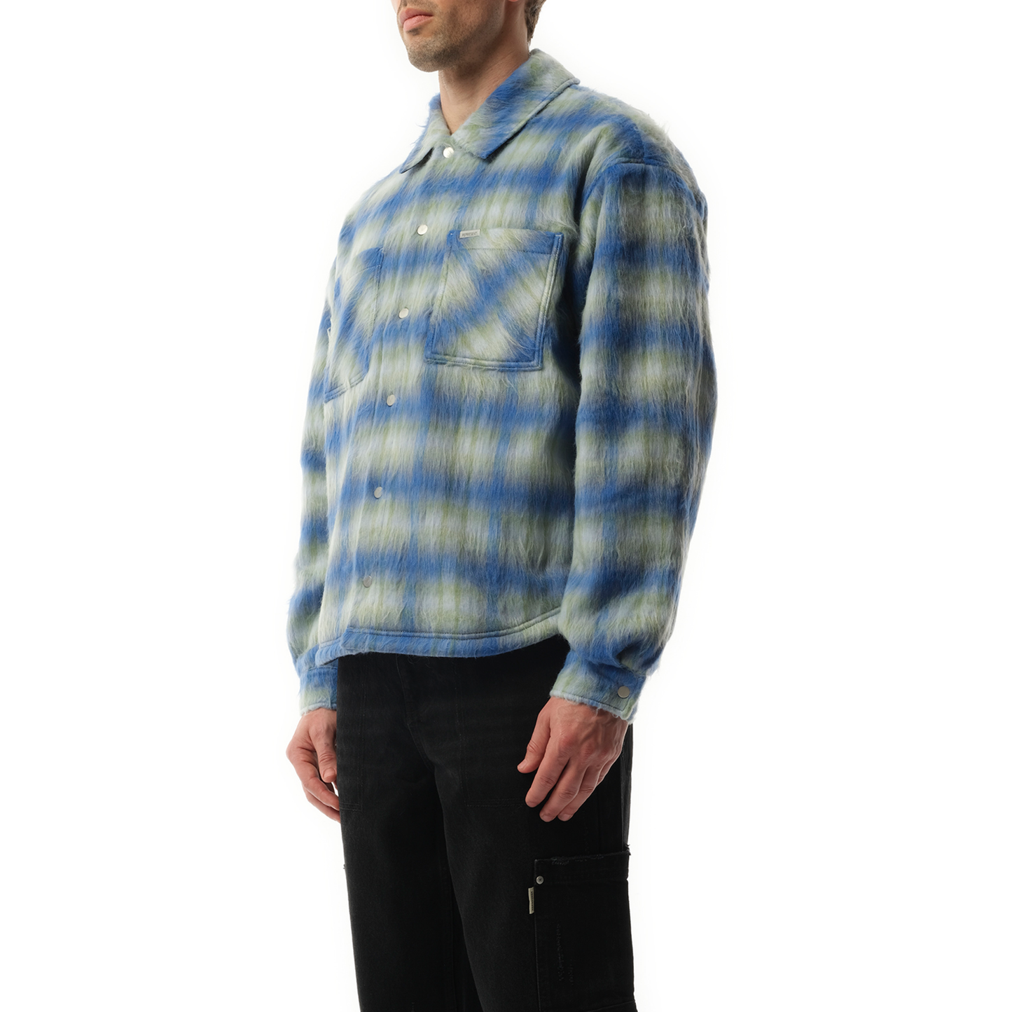 Textured Overshirt in Electric Blue