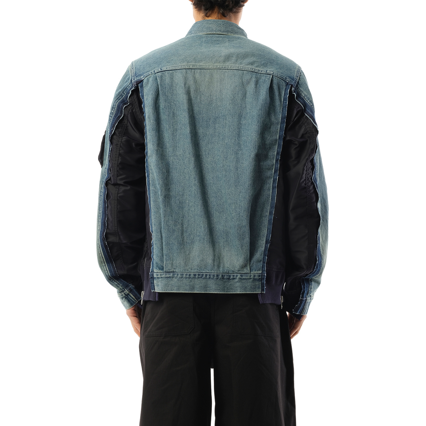 Denim Nylon Twill Jacket in Light Blue