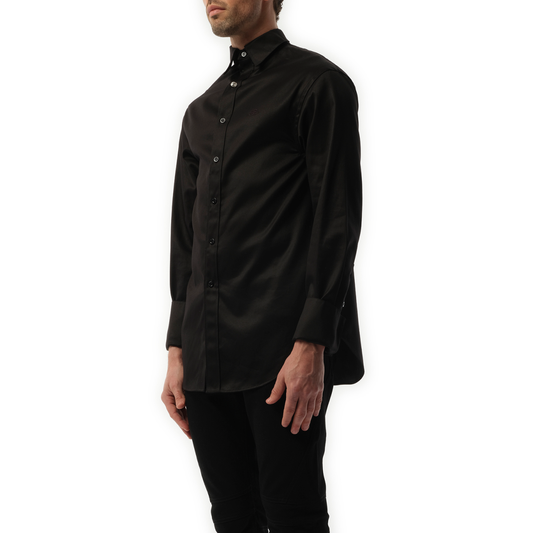 Pulled Long Sleeve Shirt in Black