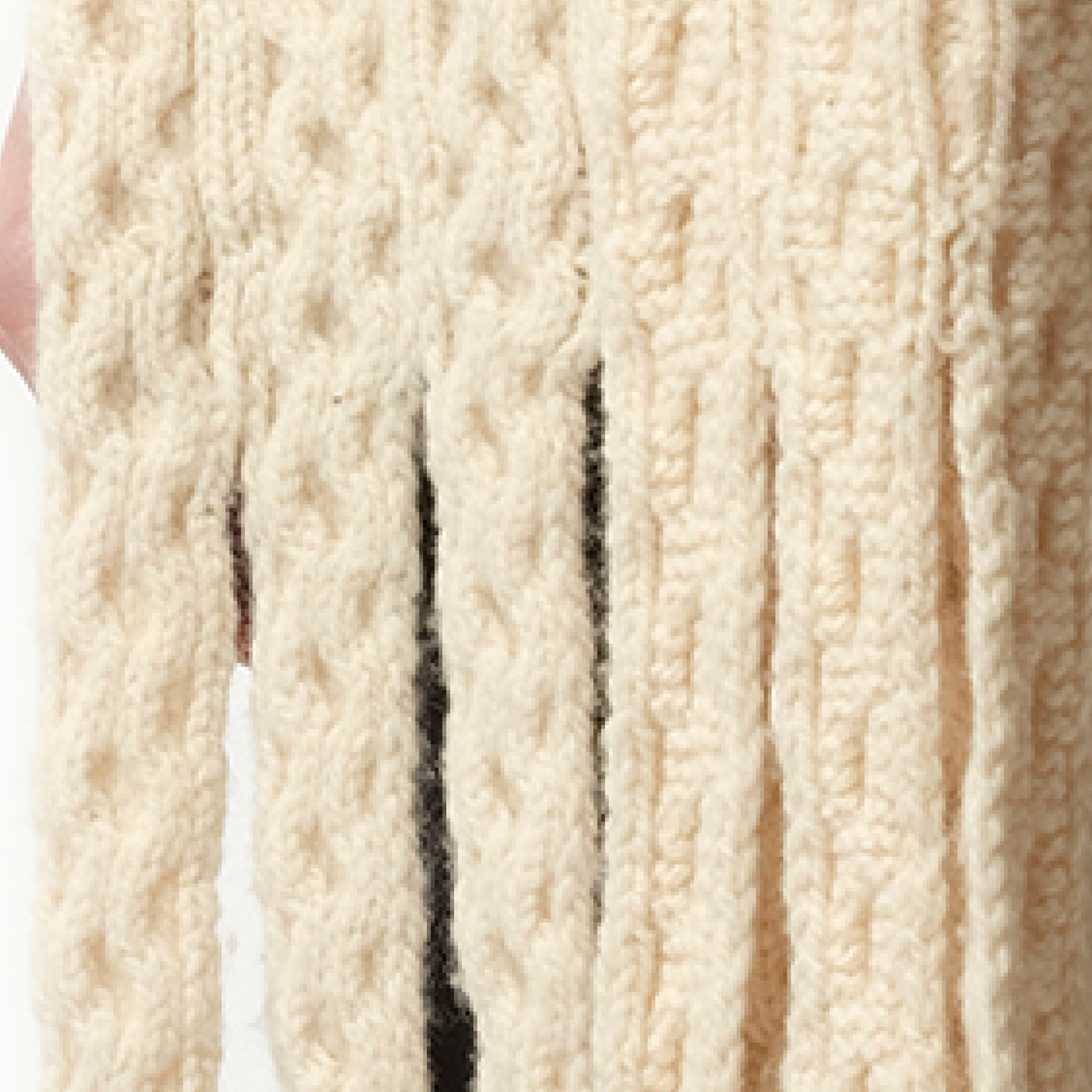 Long Knitted Scarf in Beige