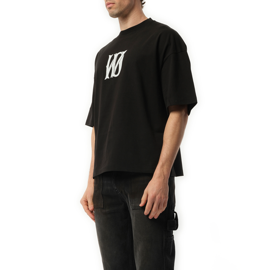 Letter Logo Print T-Shirt in Black