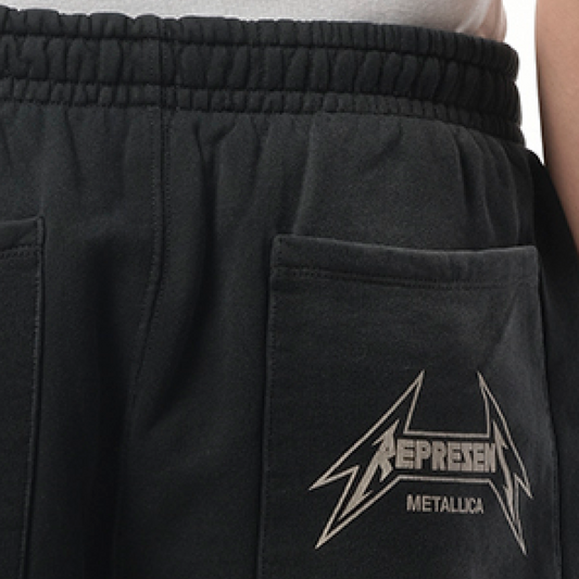 Metallica 40 Year Anniversary Shorts in Stained Black