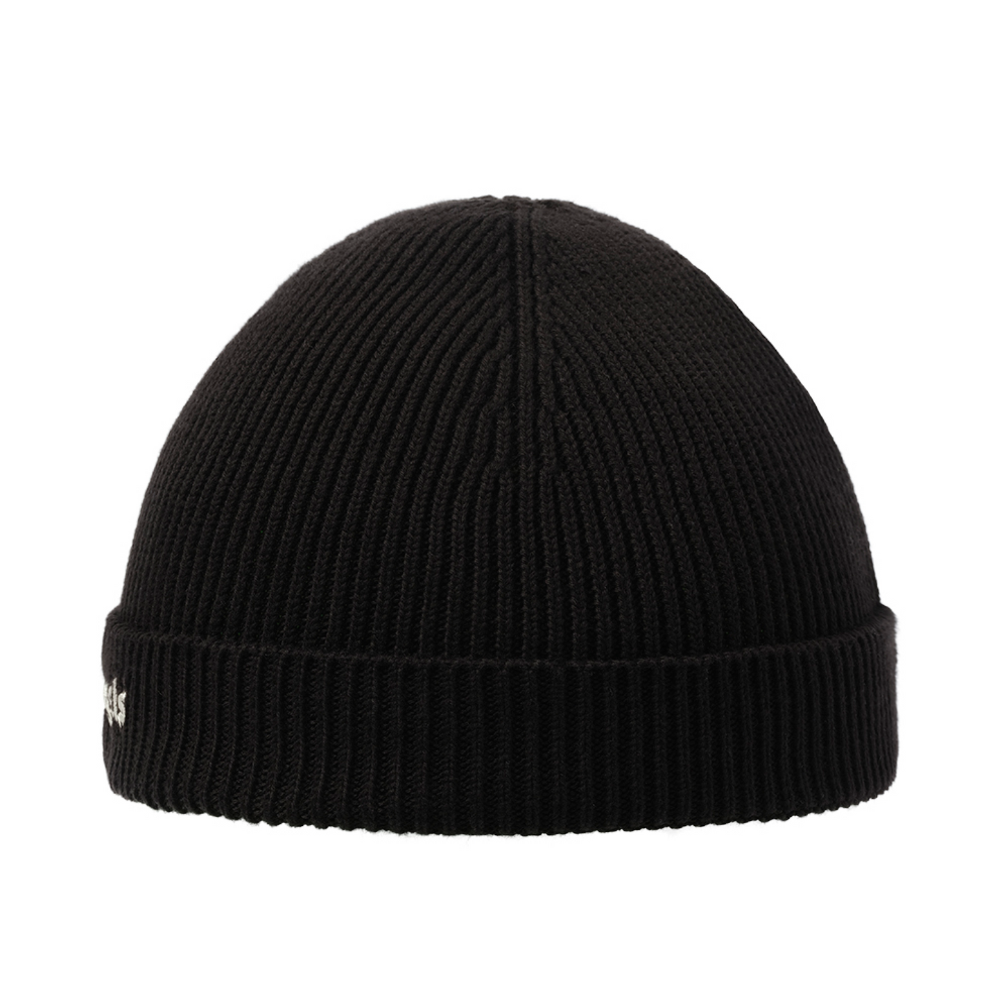 Classic Logo Short Beanie in Black/Off White