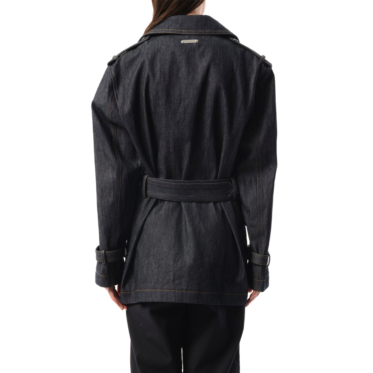 Denim Rider Trench in Raw Indigo