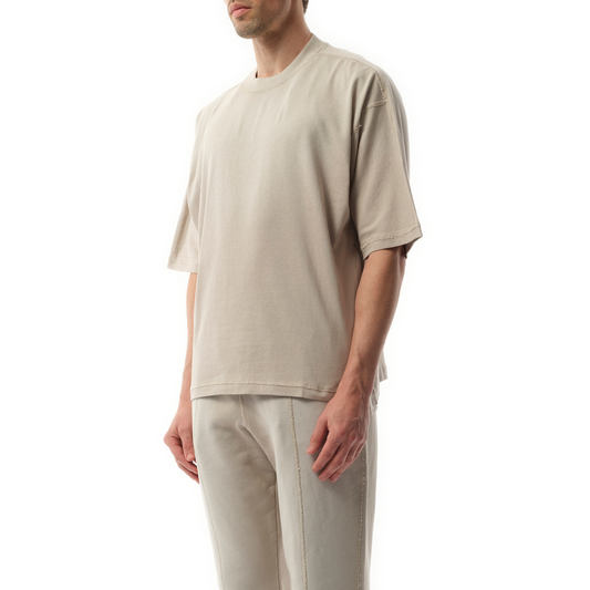 Stepped Hem T-Shirt in Oat