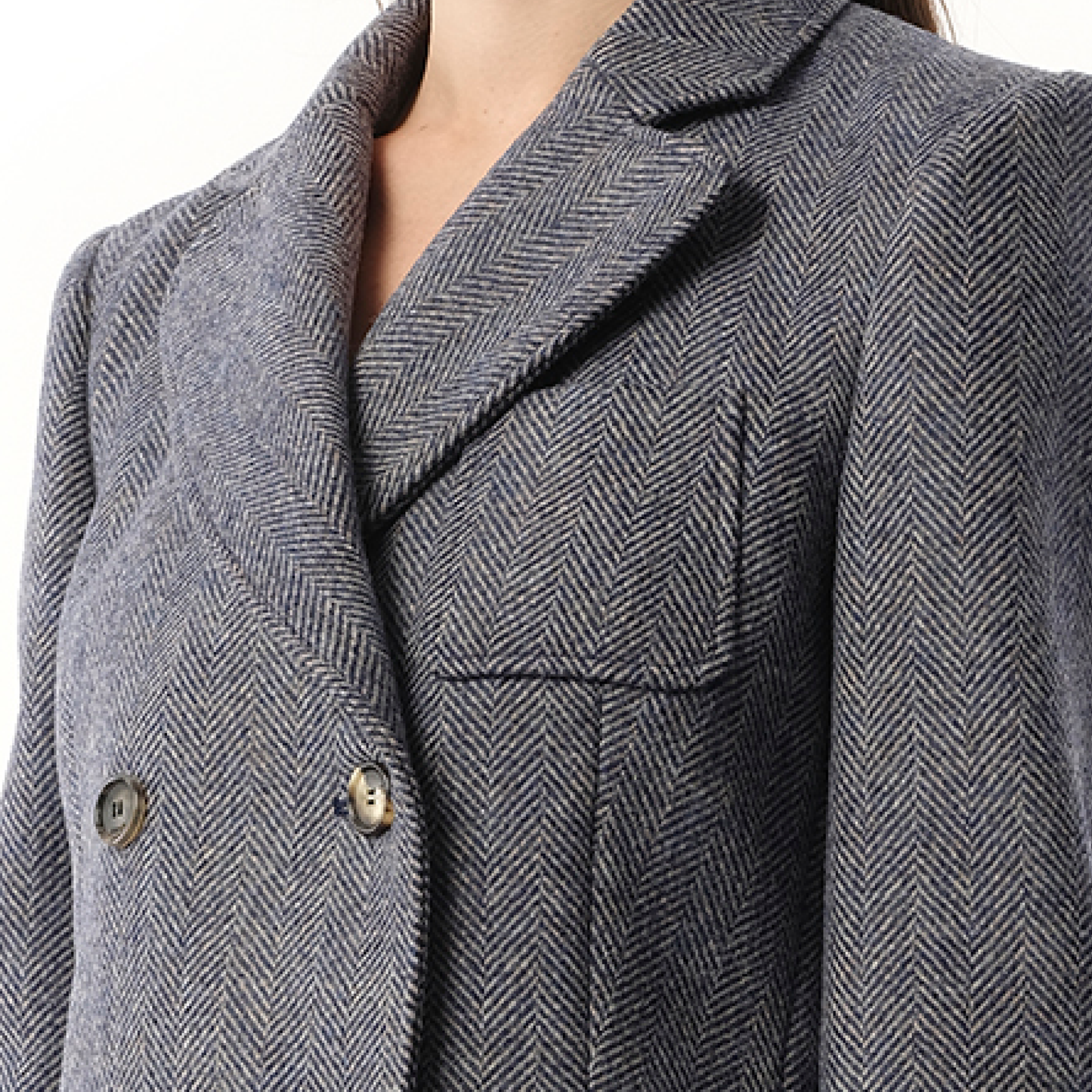 Tailored Jacket in Blue Melange