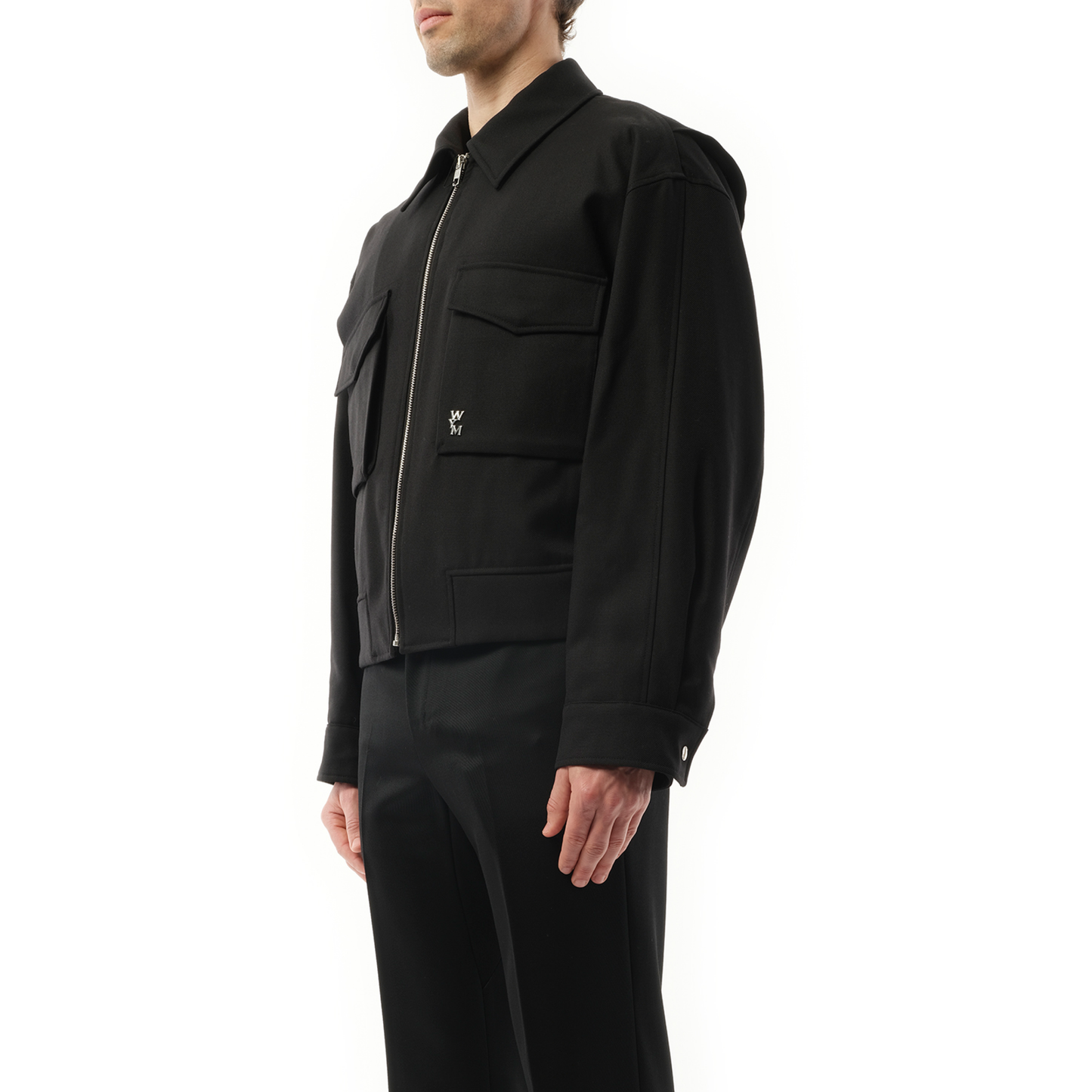 Wool Pocket Blouson in Black