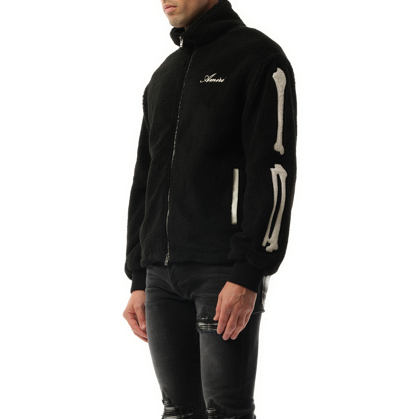 Bones Fleece Jacket in Black