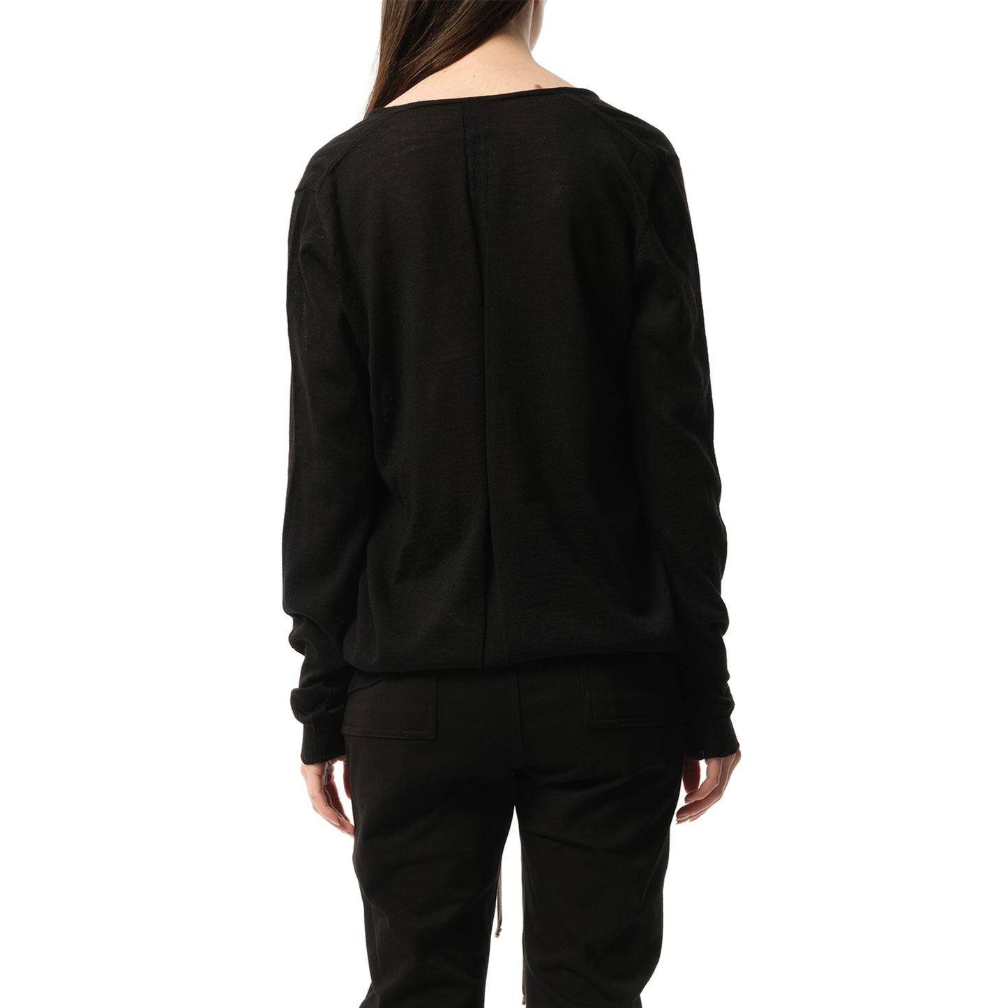 V Neck Pullover in Black