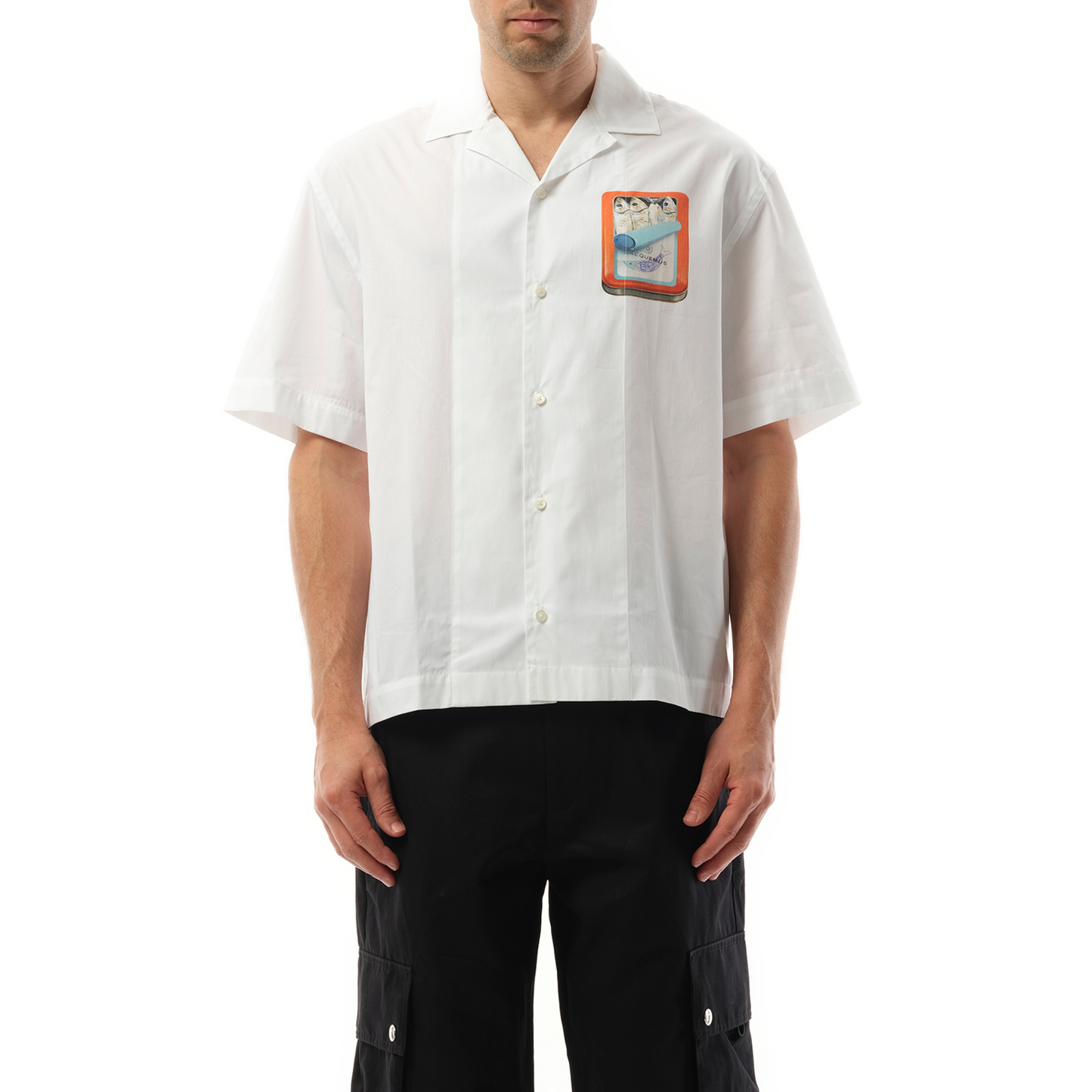 La Chemise Jean Sardines in White/Orange