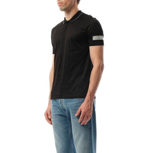 Cut Tape Polo in Black