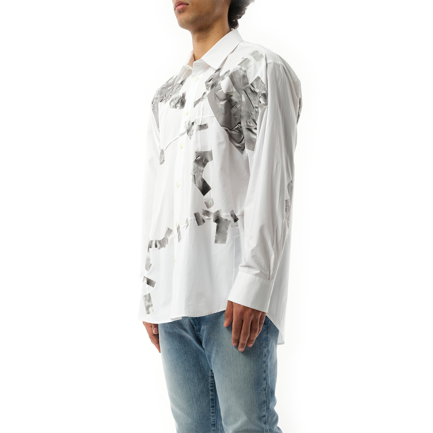 Gaffer Tape Repair Shirt in White