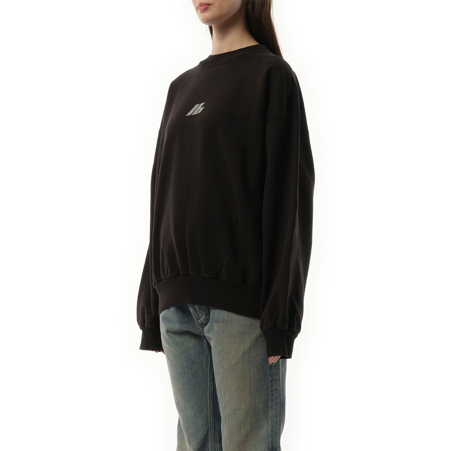 Activewear Logo Medium Fit Sweatshirt in Faded Black